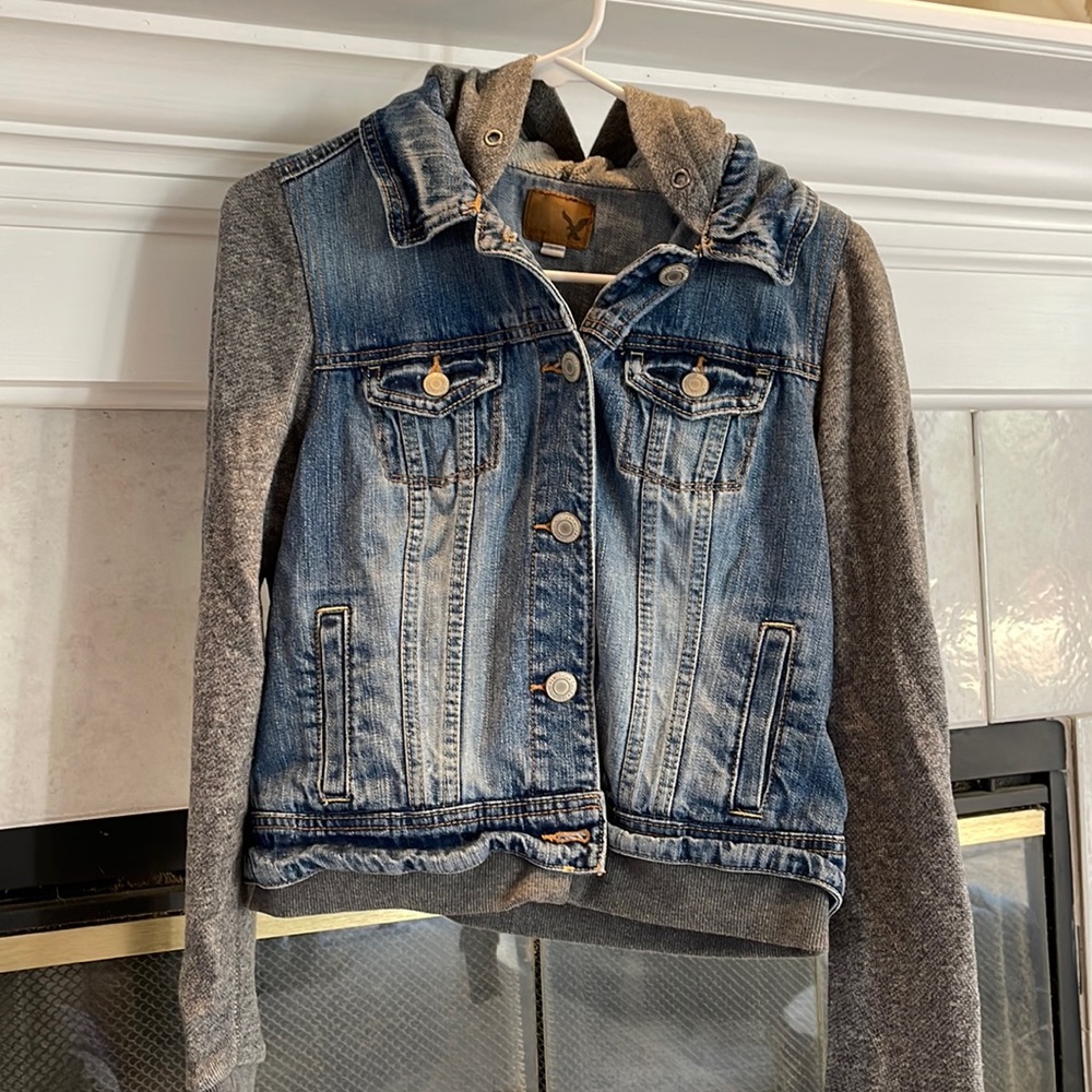 American Eagle Sweater Jean Jacket